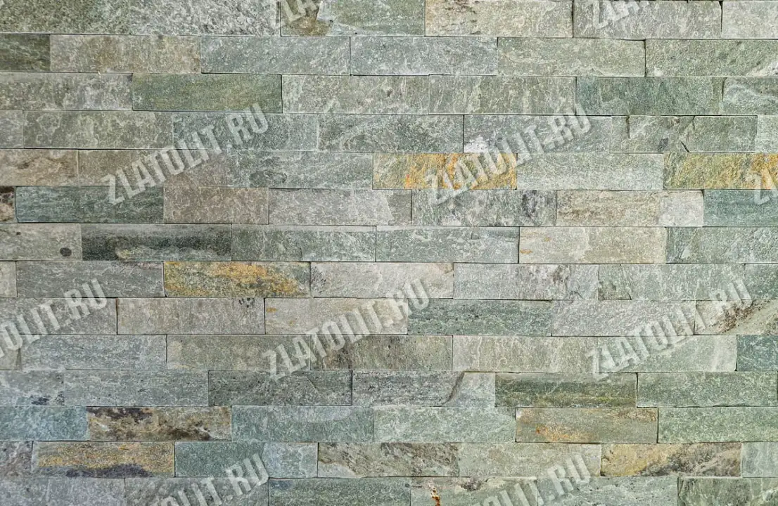 плитка из серо-зелёного златолита для облицовки в наличии от производителя